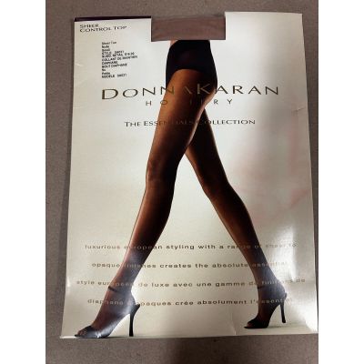 Vintage Donna Karan Hosiery “The Essence Collection” Sheer Toe Nude Small Tights