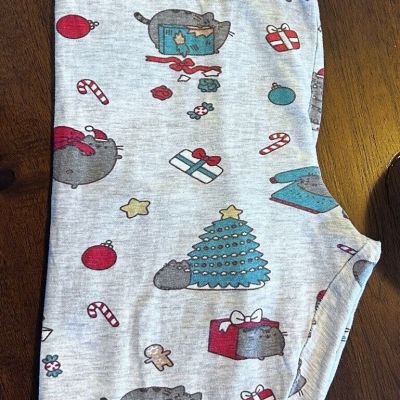 Pusheen H&M XS Christmas Leggings Tree Presents Candy Cane Cat Extra Small