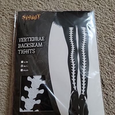 Spirit Halloween Vertebrae Backseam Tights Size M/L New