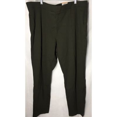 Style & Co. Ponte Olive Legging 24 Plus Woman’s Pull On Green, Back Pockets New
