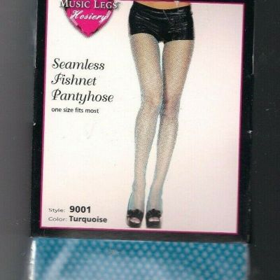 Women Tights Nylon Fishnet Seamless Plus Size Turquoise  Music Legs 9001