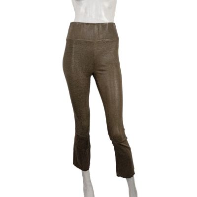 SPRWMN Women's MOSS LEATHER Crop Flare Leggings Size Small $1075