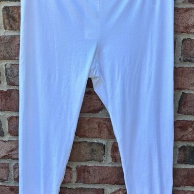 NWT EILEEN FISHER White Organic Cotton Stretch Cropped Leggings $118 L