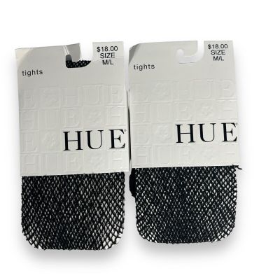 Women’s Hue Wool Boucle Open Knit Tights Size M/ L Wool Net Tights 2 Pair