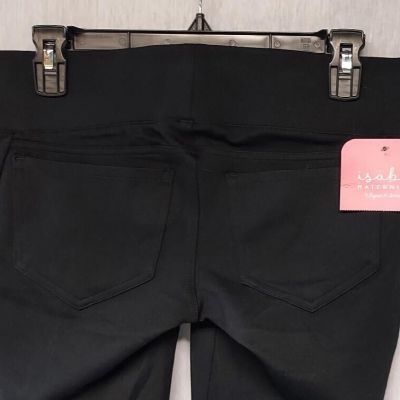 Isabel Maternity Black Active Thick Dress Pocket Ankle Leggings Size Small