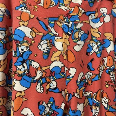 Lularoe OS leggings - Vintage Disney Donald Duck Pattern - Orange