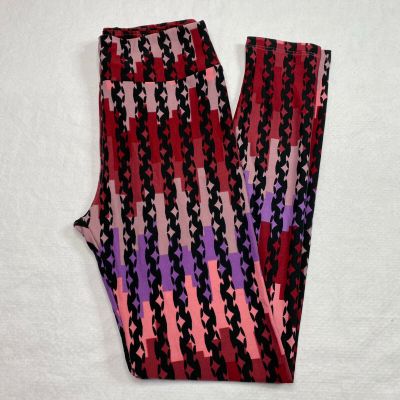 Lula Roe Womens Leggings One Size sz 2-10 Multicolor Geotric Stripe Stretch NEW