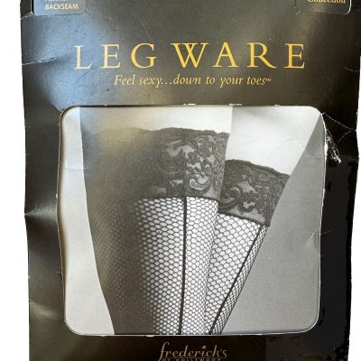 Frederick's Of Hollywood Leg Ware BLACK  SMALL Lacetop FISHNET New