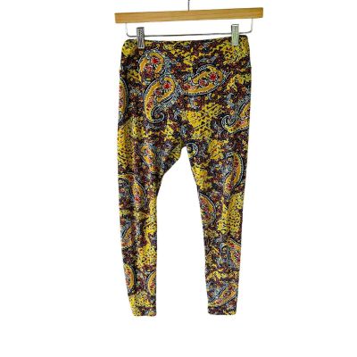 Lularoe OS 2-10 yellow paisley multicolor bright buttery soft high rise leggings