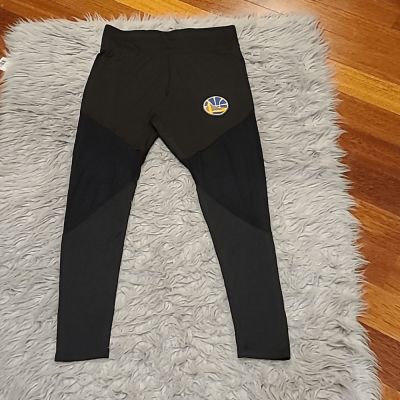 NBA golden state black sheer blue andcyellow logo athletic leggings