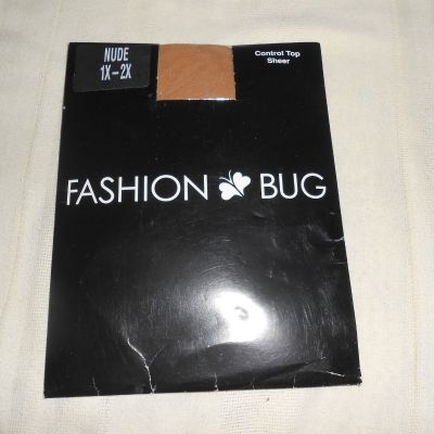 NEW Fashion Bug Comfort Top 1X-2X Control Top Sheer Pantyhose