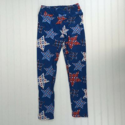 Lularoe Patriotic Leggings Womens One Size Red White Blue Soft Star Popsicle 4th