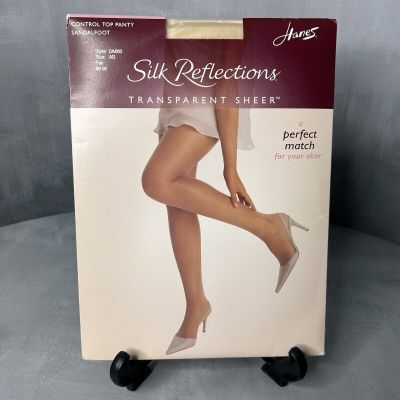 Hanes Silk Reflections Transparent Sheer Sandalfoot Control Top Panty Fair AB