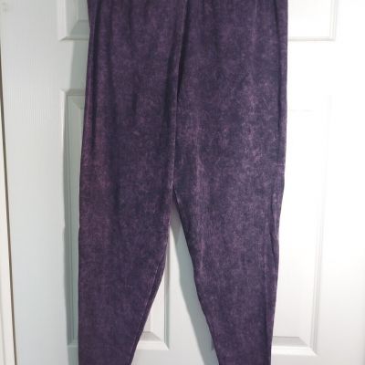 NWOT PLUS SIZE 3X MINERAL WASHED BLACKBERRY FULL-LENGTH LEGGINGS