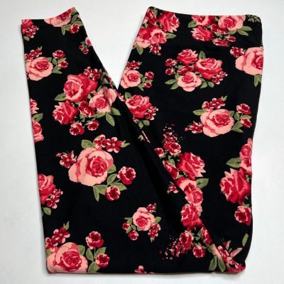 NEW LuLaRoe TC Leggings BLACK PINK RED Moss Green Olive COLORFUL Flower LEAVES