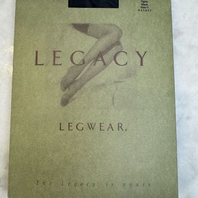 Legacy Legwear Microfiber Control Top Tights Black Size C New