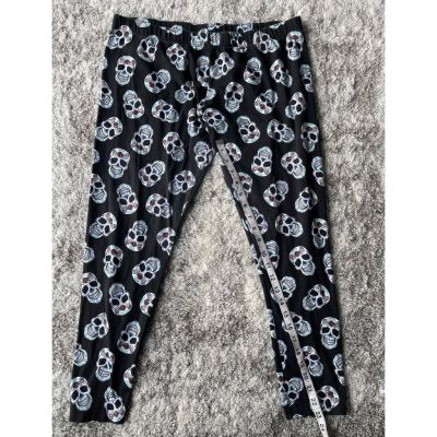 No Boundaries Leggings Womens Black Sugar Skulls Stretch Cropped Juniors XL