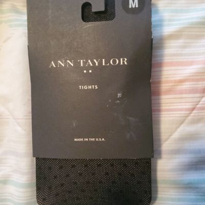 NEW Ann Taylor the Tights Women MEDIUM DOTTED Black 90perc-NYLON 10perc SPANDEX