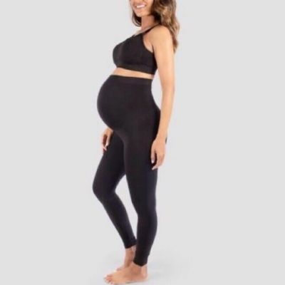 [Isabel Maternity] Maternity Belly Support Seamless Footless Tights Black S/M