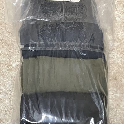 LEGACY Microfiber Tights Trouser Socks 3 Pair Black Olive Navy Size E NEW QVC
