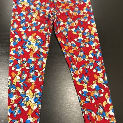 LulaRoe Donald Duck Disney Legging (TC) 12-18 Red Donald Duck Disney