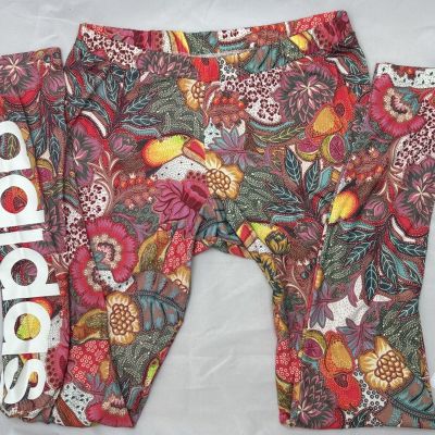 Adidas Farm Bright Floral Tropical Print Leggings Medium