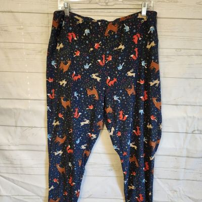 Terra & Sky Womens Size 2X (20-22W) Leggings Woodland Creatures Soft Stretchy...