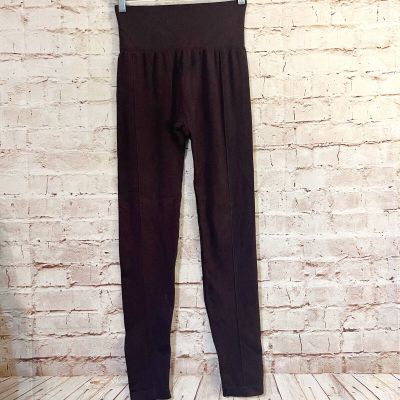 Connection 18 Womens Bamboo Blend Knit Leggings High Waist Size S/M Brown