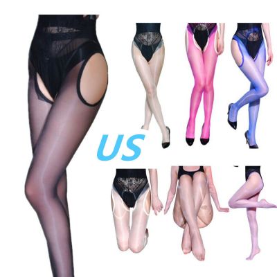 US Womens See Through Hollow Out Pantyhose High Waist Cut Out Stockings Tights