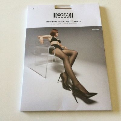 WOLFORD INDIVIDUAL 10 CONTROL TOP TIGHTS IN SAND SIZE LARGE NWT