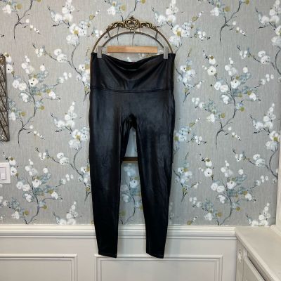 Spanx Black Faux Leather Leggings - Size 1X