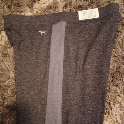 Vs pink Fashion Leggings new Small Grey Side Striped Logo