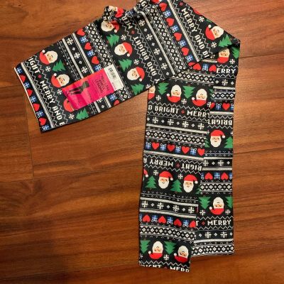 NOBO Seamless Ankle Leggings -Merry & Bright Christmas Print XS, S, XL SANTA NWT