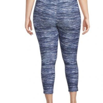 Terra & Sky Plus Size Space Dye Blue Capris Leggings Size 2X NEW