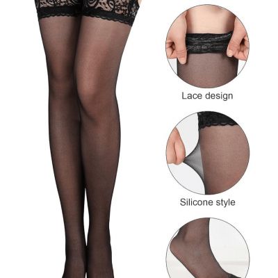 Lace Top Thigh High Sheer Stockings Silicone non slip Pantyhose