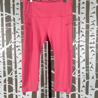 Athleta Ultimate Stash Crop NEW M Bright Coral