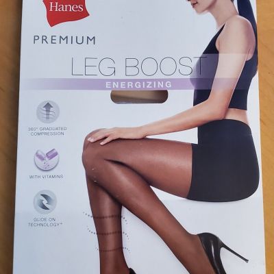 NEW Hanes Premium Control Top Women's Perfect Leg Boost Energizing Tights Small