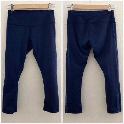 Brooks DriLayer Technology Cropped Leggings Low Rise Capri Running Blue Small