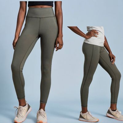 New Olive Green Impact Collection Leggings Size Large Full Length High Rise NWT