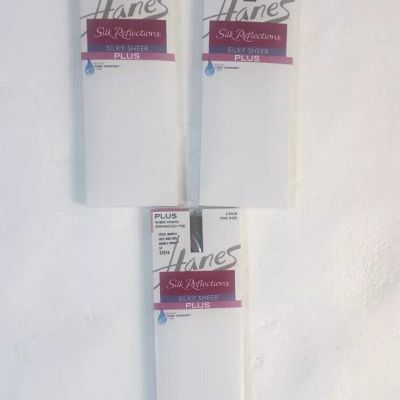 Hanes Silk Reflections Silky Sheer Knee Highs with Reinforced Toe, 6 Pairs New