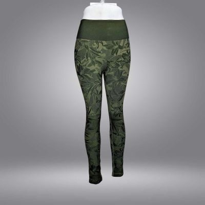 Anybody Women's Leggings Sz L Jacquard Smoothing Legging Green A554197