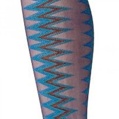 NEW Boot Sock Tights Shelby Mason ankle size B zigzag blue green burnt made USA