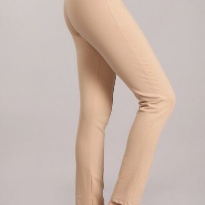 ????Chatoyant Slim Fit Ponte Leggings Beige Large ????