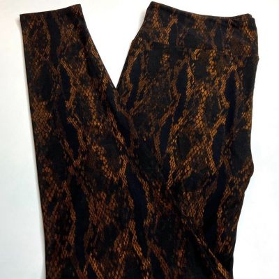 NEW LuLaRoe TC Leggings SNAKE REPTILE BROWN BLK Wild ANIMAL Rattle Cobra Western