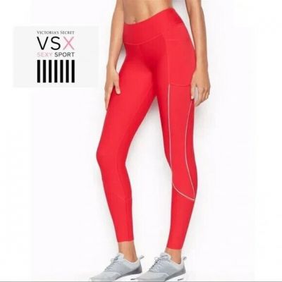 Victoria Secret Sport NWT Red Total Knockout Mid-Rise Tight. Size Small