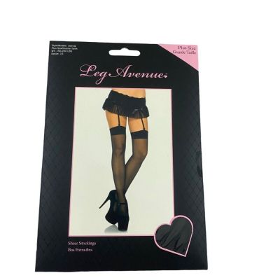 Leg Avenue Women's Plus Size Black Sheer Stockings - OS