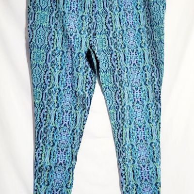 Terra & Sky High Rise Fitted Leggings Plus Sizes Kaleidescope Teal NWT