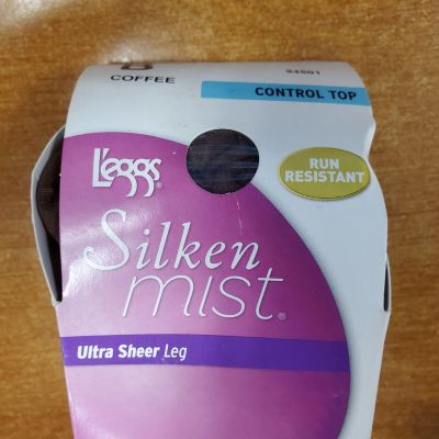 L'eggs Women's Silken Control Top Ultra Sheer Pantyhose Size B Coffee 13E-1900