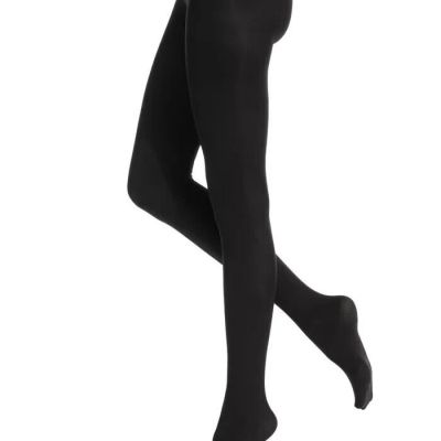 Hue Super Opaque Smooth Control Top Tights 90 Denier Black Size M/L (3) NWT