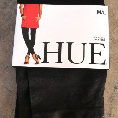 NWT! Hue - Black SZ L Seamless Leggings Soft Nylon Blend U19998